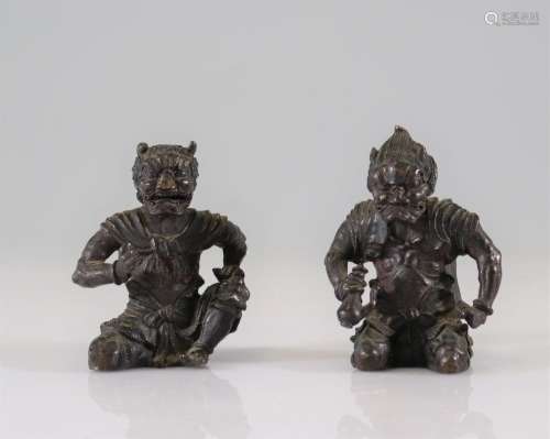 paire de bronzes japonais Shoki Oni époque EdoPoids: 925 gRé...