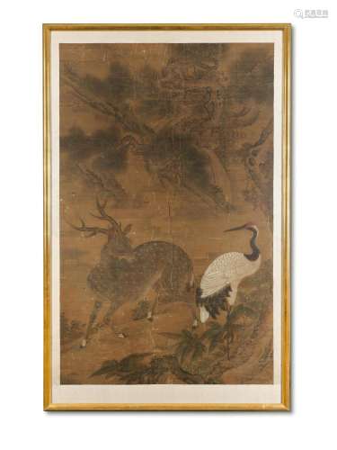 ANONYMOUS Deer and Crane, circa 17th century