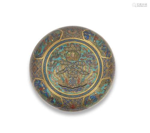 AN IMPORTANT AND VERY RARE CLOISONN&#201; ENAMEL AND GIL...