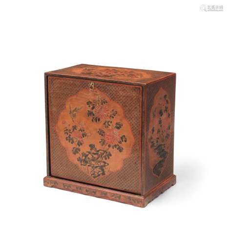 A RARE TIANQI AND QIANJIN LACQUER RECTANGULAR CHEST Late Min...