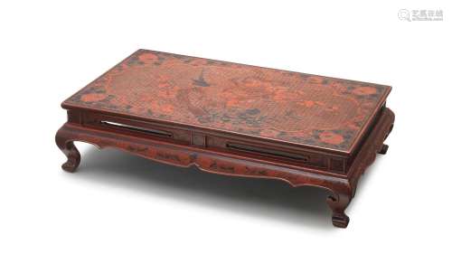 A TIANQI LACQUER RECTANGULAR LOW TABLE, KANGZHUO  17th/18th ...