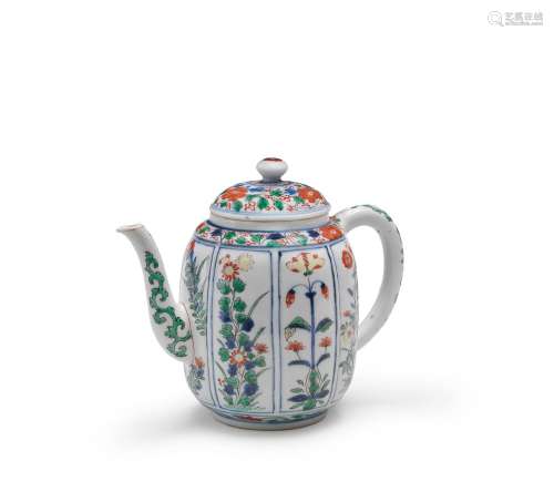 A RARE FAMILLE VERTE 'JAPANESE STYLE' TEAPOT AND COV...