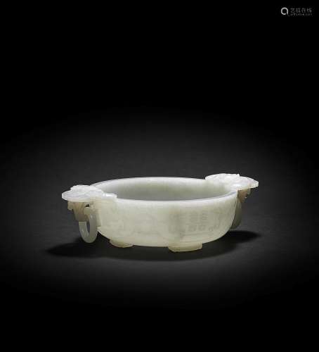A WHITE JADE 'MARRIAGE' BOWL Qing Dynasty or later