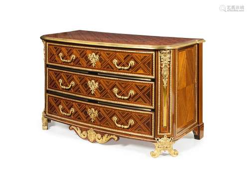 COMMODE LOUIS XIV EN BOIS DE PLACAGE &#192; MARQUETERIE ...