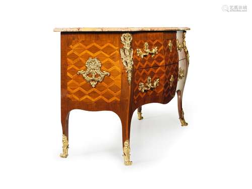 COMMODE D'&#201;POQUE LOUIS XV EN MARQUETERIE G&...