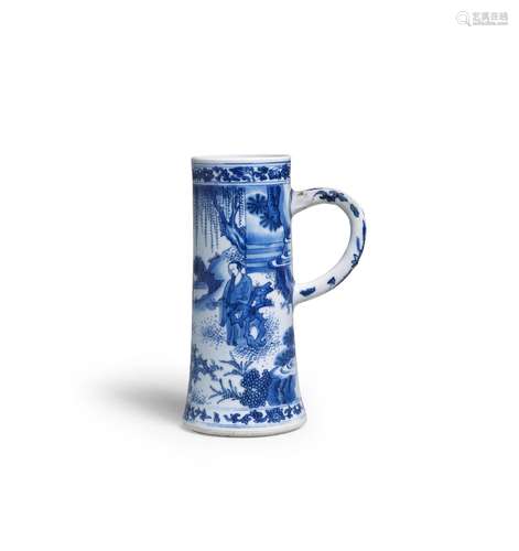 A VERY FINE BLUE AND WHITE TANKARD  Chongzhen