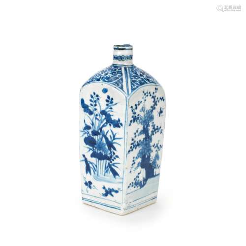 A BLUE AND WHITE FLASK 17th century