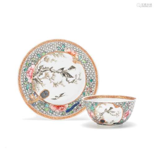 A FAMILLE ROSE TEA CUP AND SAUCER Yongzheng