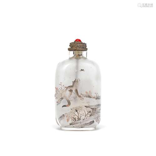 AN INSIDE PAINTED GLASS SNUFF BOTTLE Circa 1895, signed and ...