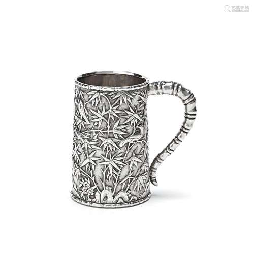 A CHINESE EXPORT SILVER TANKARD Second half 19th century, ma...