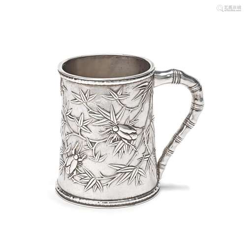 A CHINESE EXPORT SILVER TANKARD Second half 19th century, ma...