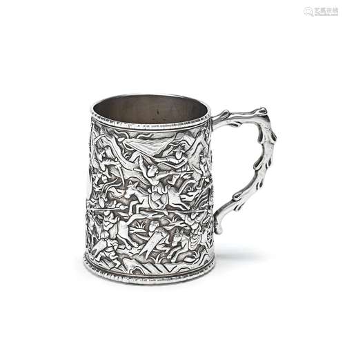 A CHINESE EXPORT SILVER TANKARD Second half 19th century, fo...