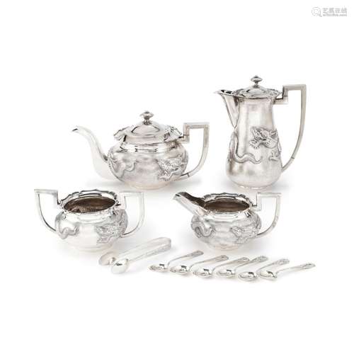 A FOUR-PIECE SILVER TEA AND COFFEE SERVICE By Zee Wo, late 1...