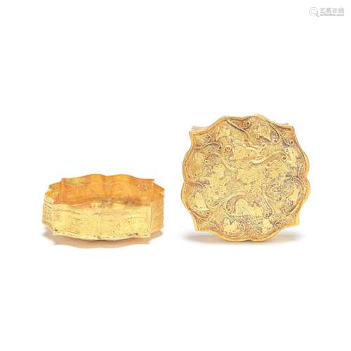 A REPOUSS&#201; GOLD 'ZODIAC' BOX AND COVER Liao...