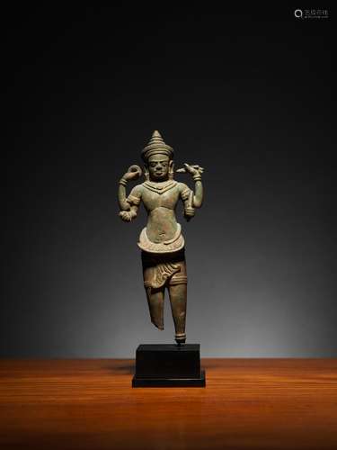 STATUETTE DE VISHNU EN ALLIAGE DE CUIVRE Cambodge, style d&#...