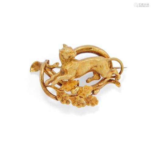 18k yellow gold brooch