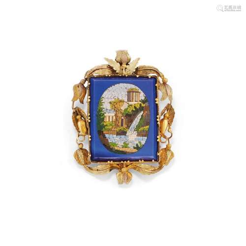 Micromosaic brooch