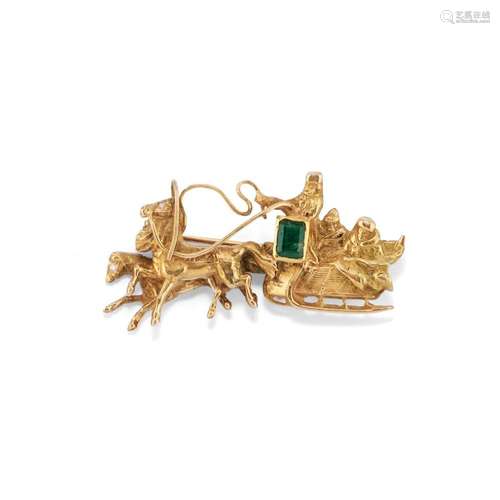 russian 14k yellow gold brooch