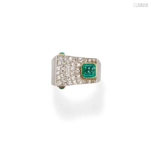 diamond and emerald ring