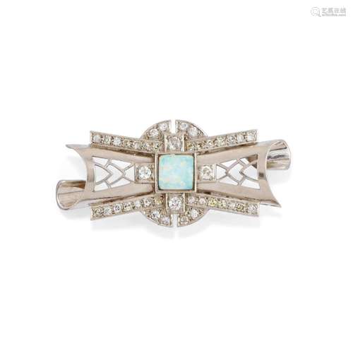 opal and diamond brooch