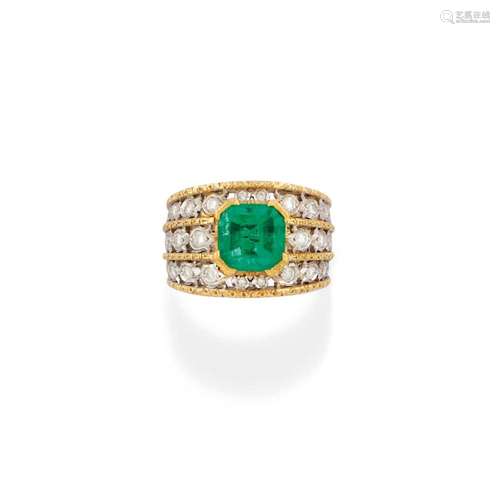 emerald and diamond ring