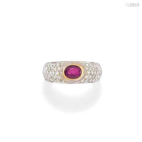 Ruby and diamond ring