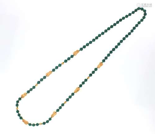 malachite long necklace