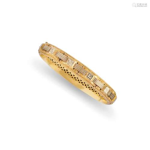 18k two tone gold bangle