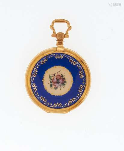 18k yellow gold and enamel pendant