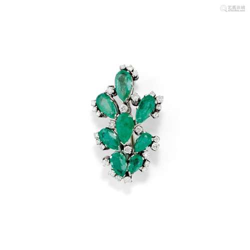 diamond and emerald brooch