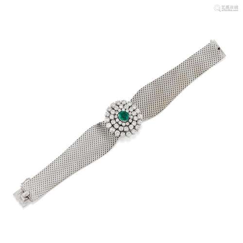 Diamond and emerald bracelet