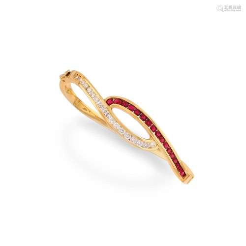 diamond and ruby bangle