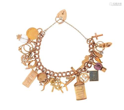 9k yellow gold charm bracelet