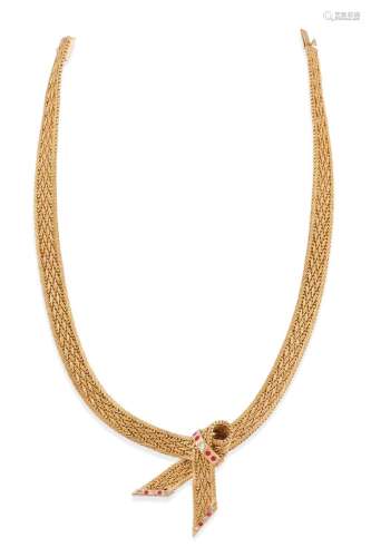 18k gold and gem-set necklace