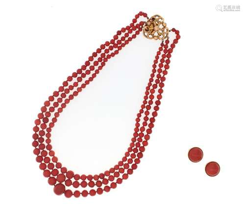 red mediterranean coral demi parure