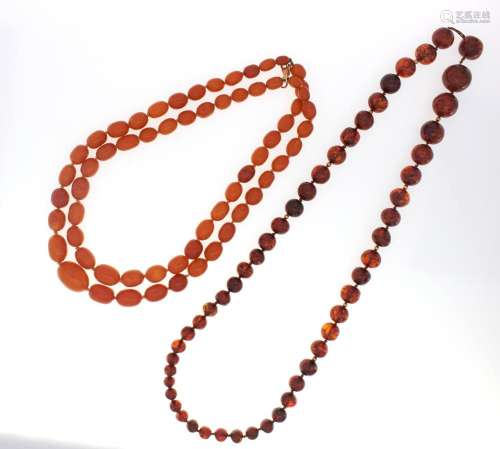 Two amber necklaces