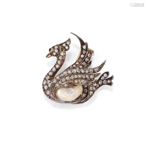 diamond and pearl brooch