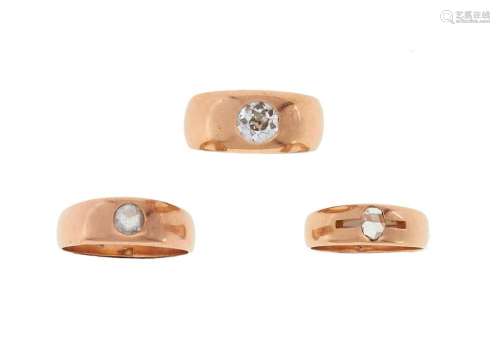 three gent s diamond rings