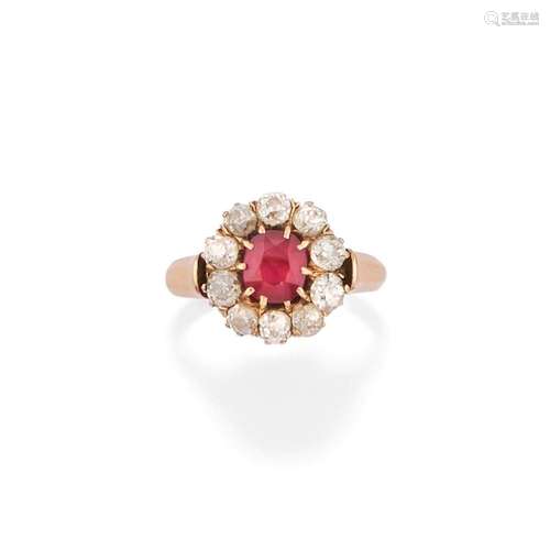 Diamond and ruby ring