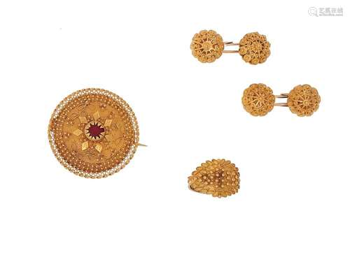 Sardinian 18k yellow gold parure