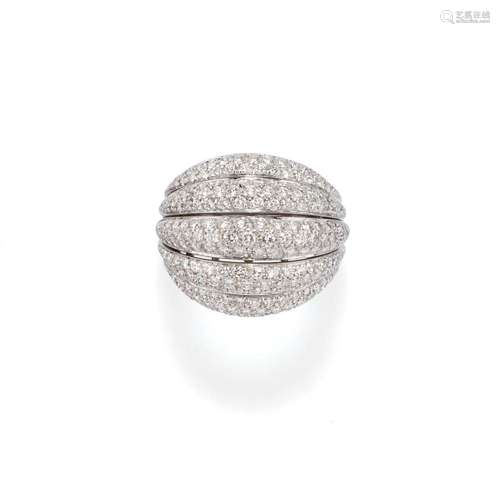 diamond ring "spicchi di luna”, damiani