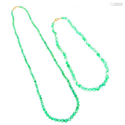 two jadeite necklaces