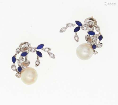 pair of cultured pearl earrings