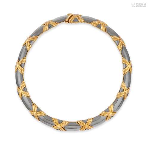 gold and steel necklace, bulgari