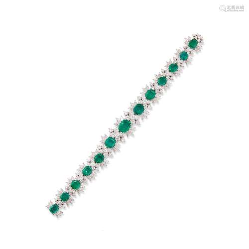 emerald and diamond bracelet, lunati