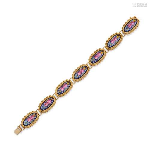 enamelled 18k yellow gold bracelet