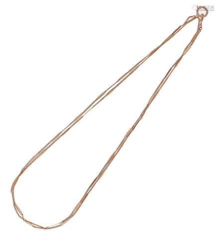 14k rose gold long chain