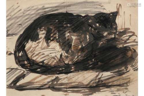 VAN MIEGHEM EUGÈNE (1875 - 1930) tekening (studie in inkt