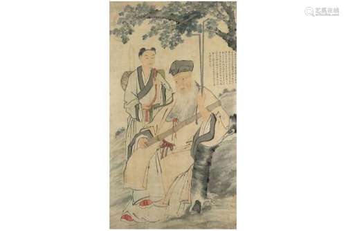 Antieke Chinese schildering uit de Qing-periode : "Jong...