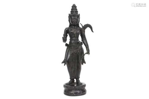 Indische sculptuur in brons : "Vrouwelijke godheid"...
